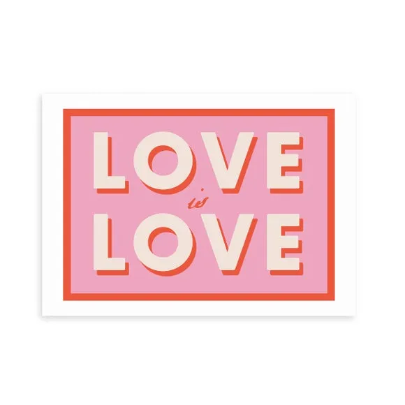 Typography Wall Print - Pink, Paper