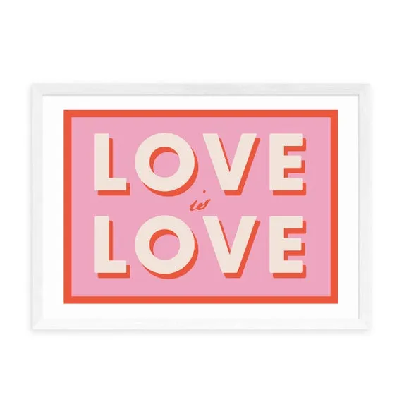 Typography Wall Print - Pink, Paper
