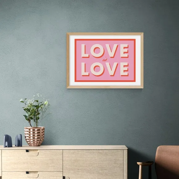 Typography Wall Print - Pink, Paper