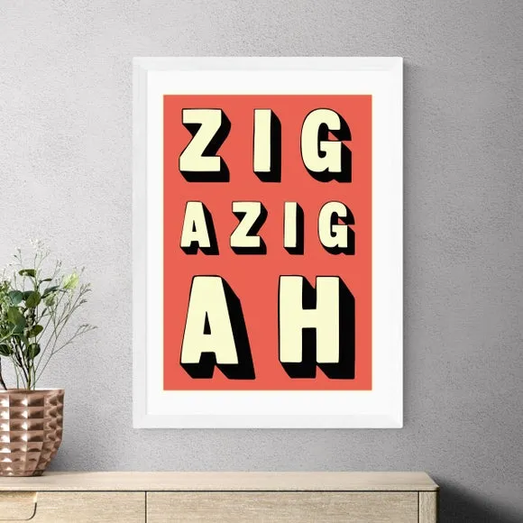 Typography Wall Print - Red