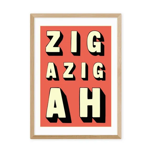 Typography Wall Print - Red
