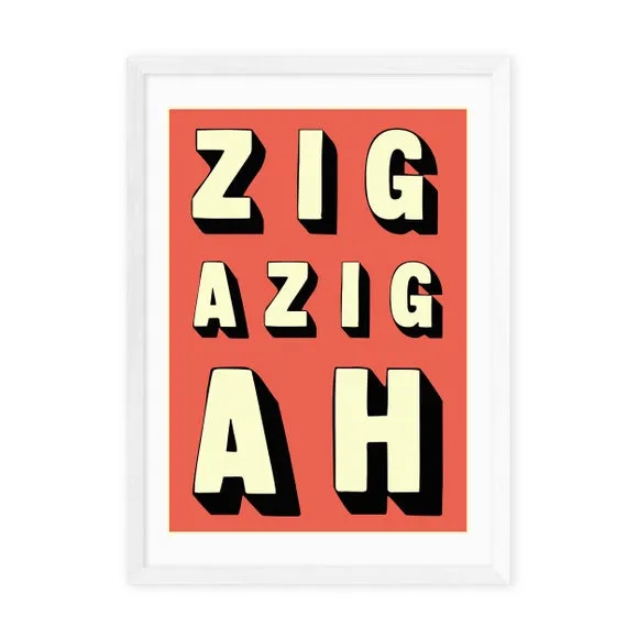 Typography Wall Print - Red