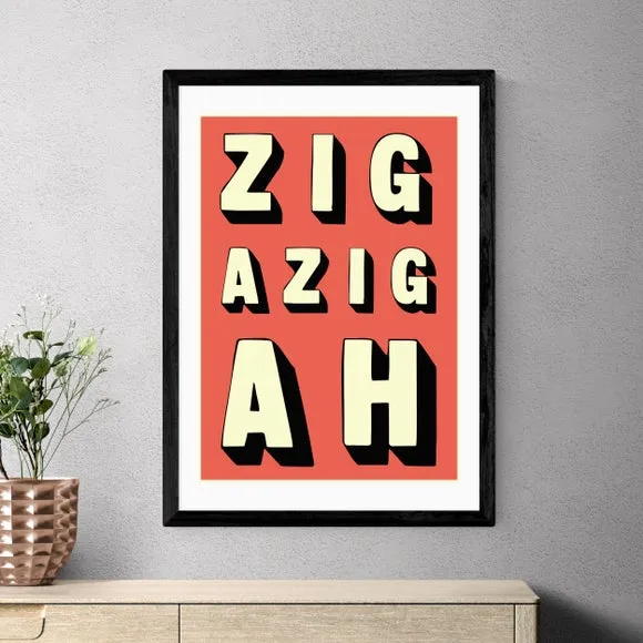 Typography Wall Print - Red
