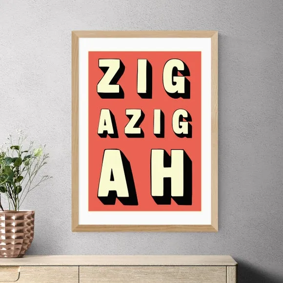 Typography Wall Print - Red