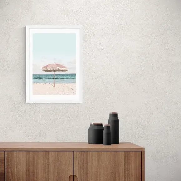 Umbrella Wall Print - Blue, Archival Paper