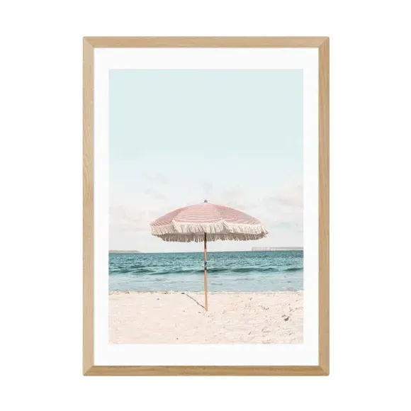 Umbrella Wall Print - Blue, Archival Paper