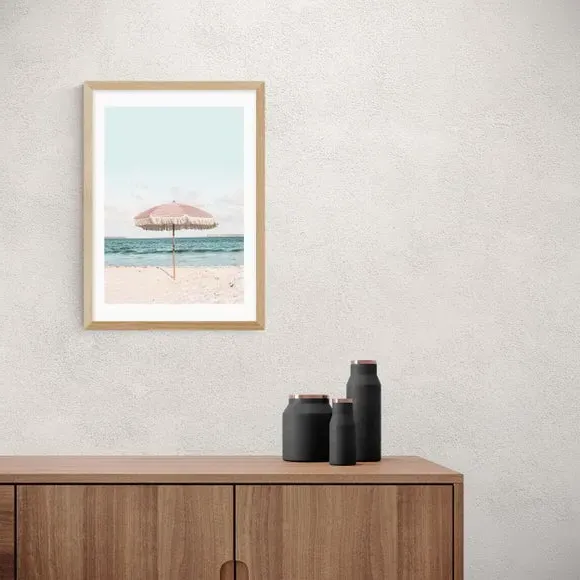Umbrella Wall Print - Blue, Archival Paper