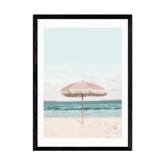 Umbrella Wall Print - Blue, Archival Paper