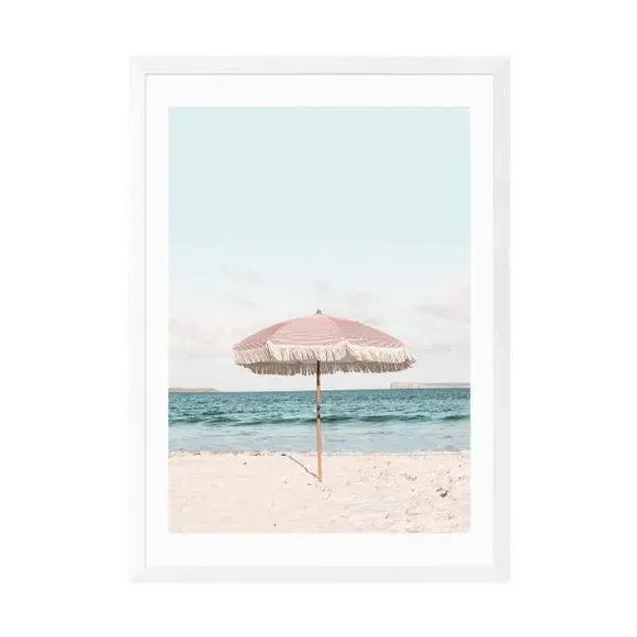 Umbrella Wall Print - Blue, Archival Paper