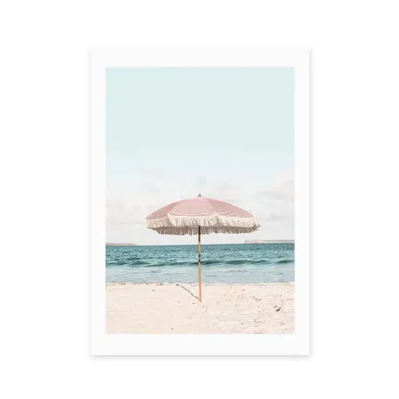 Umbrella Wall Print - Blue, Archival Paper image