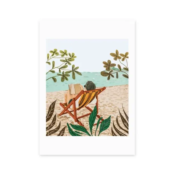 Vacay Book Club Print - Multicolor, Paper image