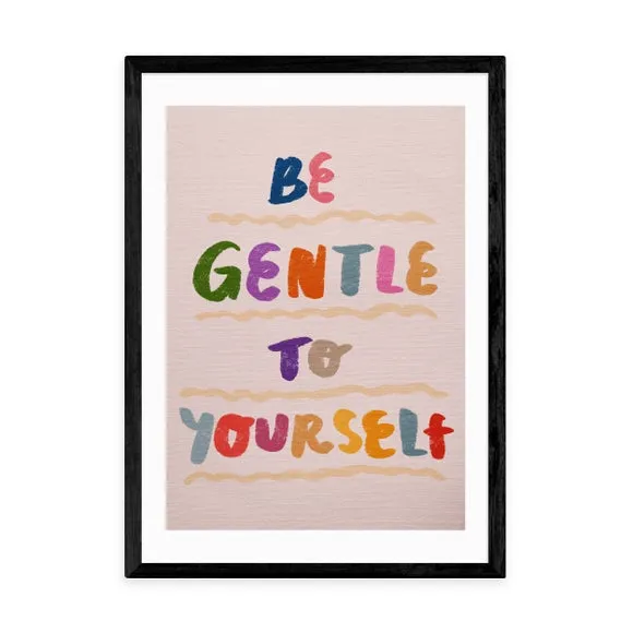 Wall Art Print Be Gentle to Yourself - Multicolor, Paper