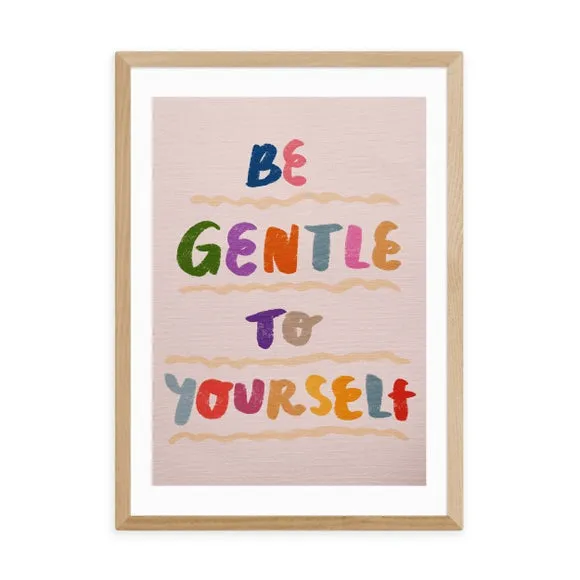 Wall Art Print Be Gentle to Yourself - Multicolor, Paper