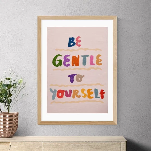 Wall Art Print Be Gentle to Yourself - Multicolor, Paper
