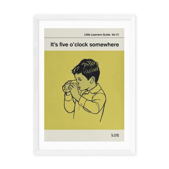 Wall Print Five O'Clock Somewhere - Yellow