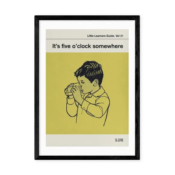 Wall Print Five O'Clock Somewhere - Yellow