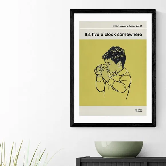 Wall Print Five O'Clock Somewhere - Yellow