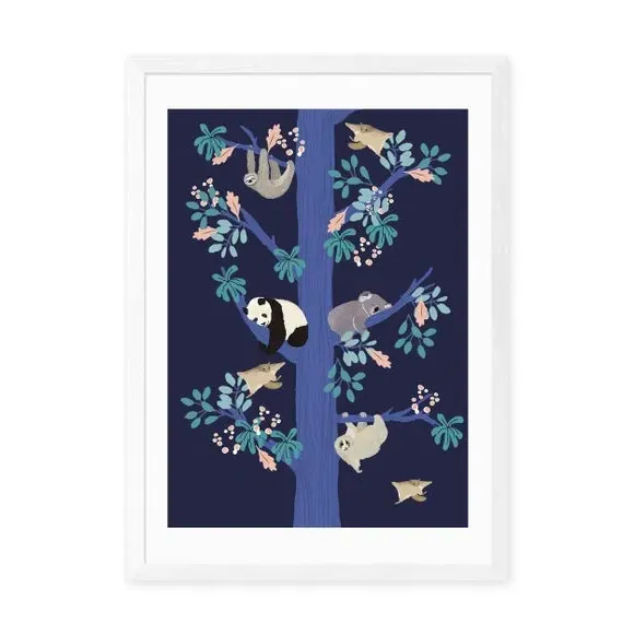 Washi Tree Wall Print - Blue, Paper