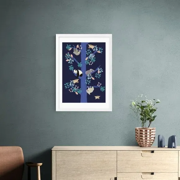 Washi Tree Wall Print - Blue, Paper