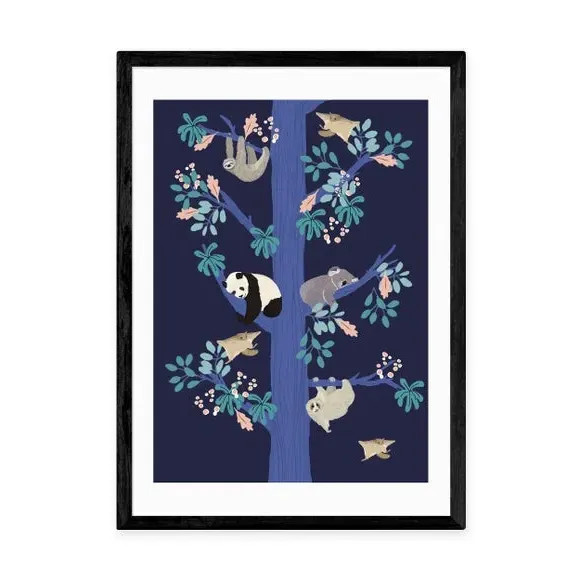 Washi Tree Wall Print - Blue, Paper