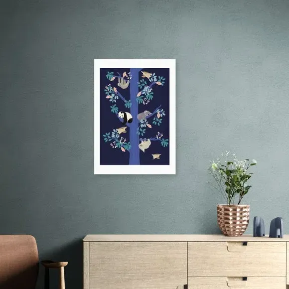 Washi Tree Wall Print - Blue, Paper image
