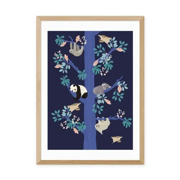 Washi Tree Wall Print - Blue, Paper