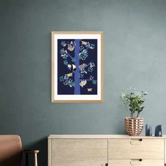 Washi Tree Wall Print - Blue, Paper