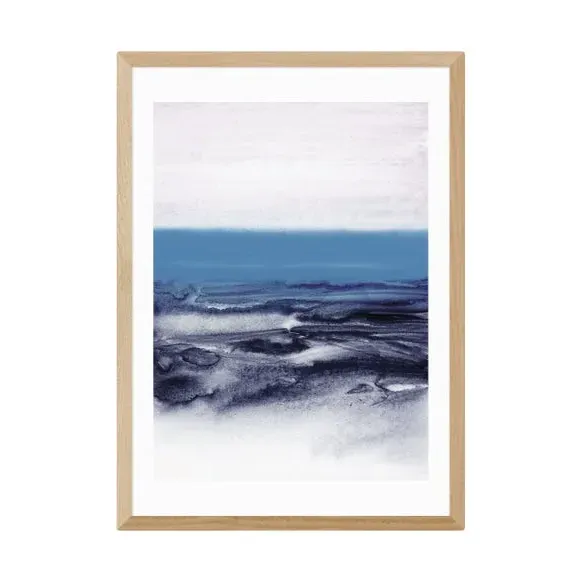 Watercolor Landscape Print - Blue, Paper