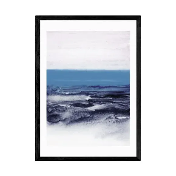 Watercolor Landscape Print - Blue, Paper