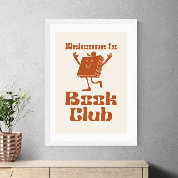 Welcome To Book Club Art Print - Red