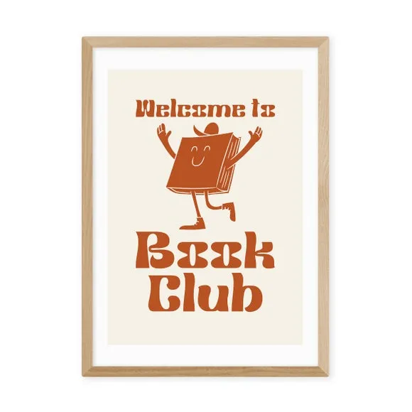 Welcome To Book Club Art Print - Red