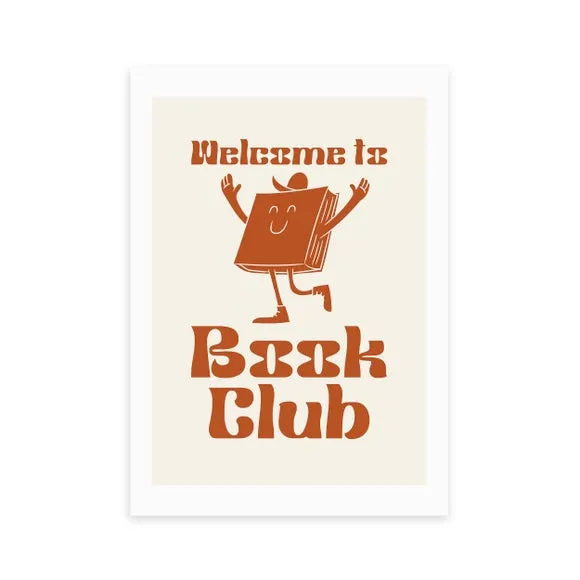 Welcome To Book Club Art Print - Red