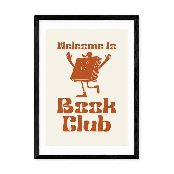 Welcome To Book Club Art Print - Red
