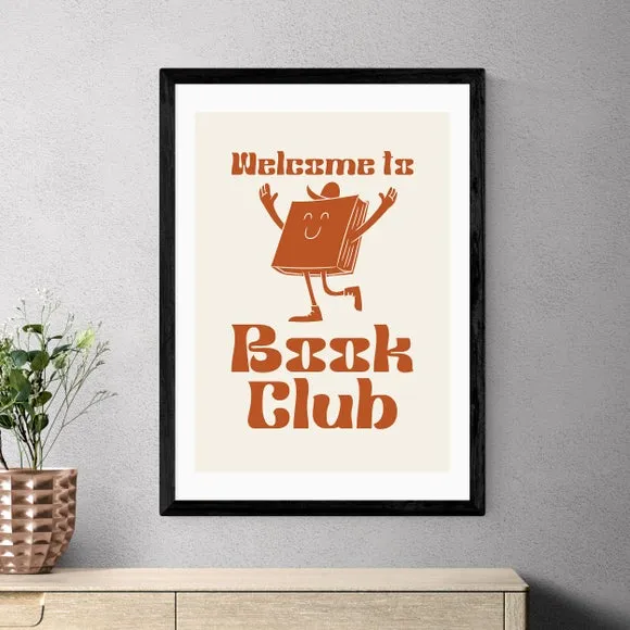 Welcome To Book Club Art Print - Red