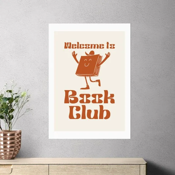 Welcome To Book Club Art Print - Red image