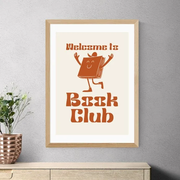 Welcome To Book Club Art Print - Red