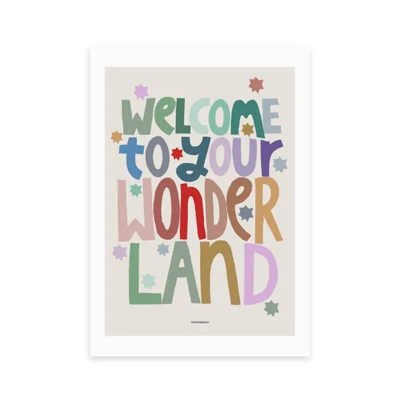 Welcome Typography Wall Print - Multicolor