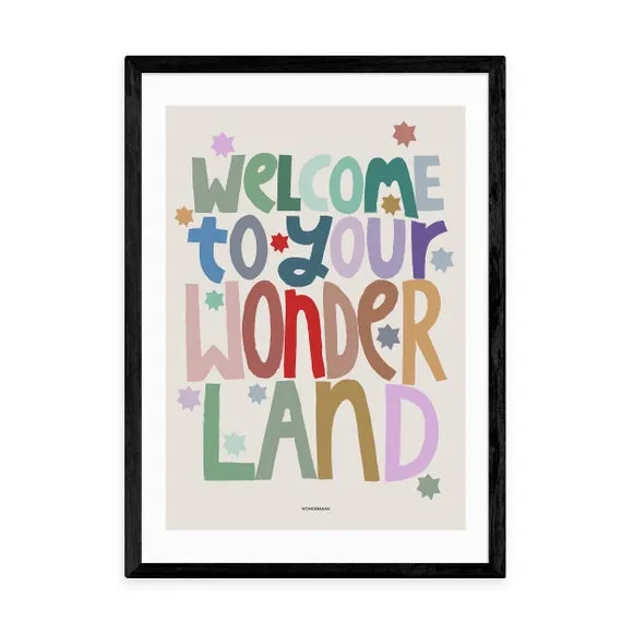 Welcome Typography Wall Print - Multicolor