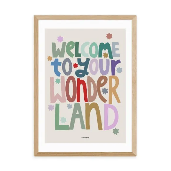 Welcome Typography Wall Print - Multicolor