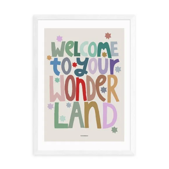 Welcome Typography Wall Print - Multicolor