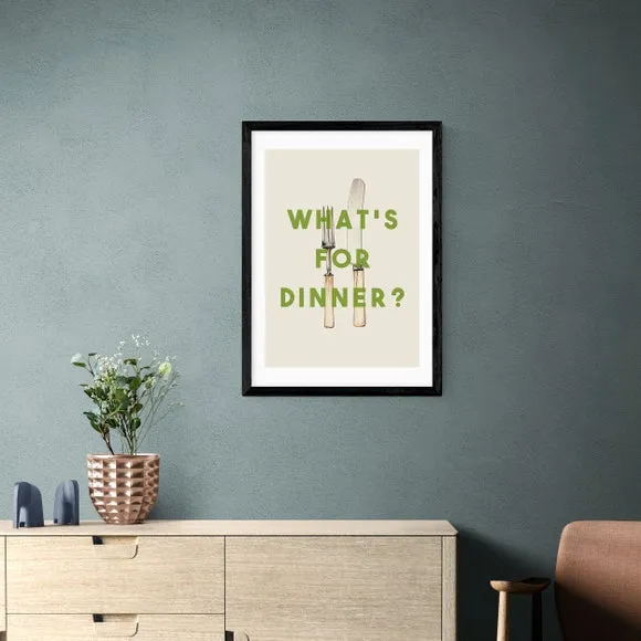 What's For Dinner Wall Print - Green, Paper