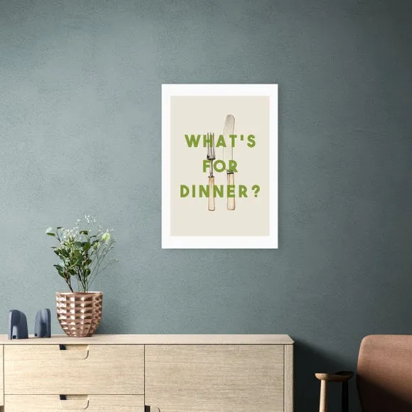 What's For Dinner Wall Print - Green, Paper