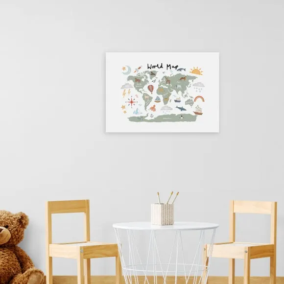 World Map Wall Print - Green image