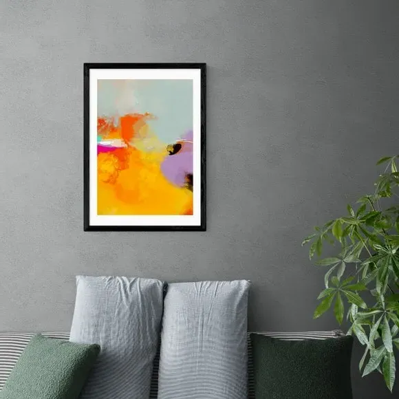 Yellow Blush III Framed Print - Orange