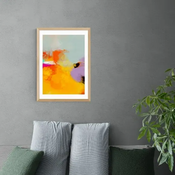 Yellow Blush III Framed Print - Orange