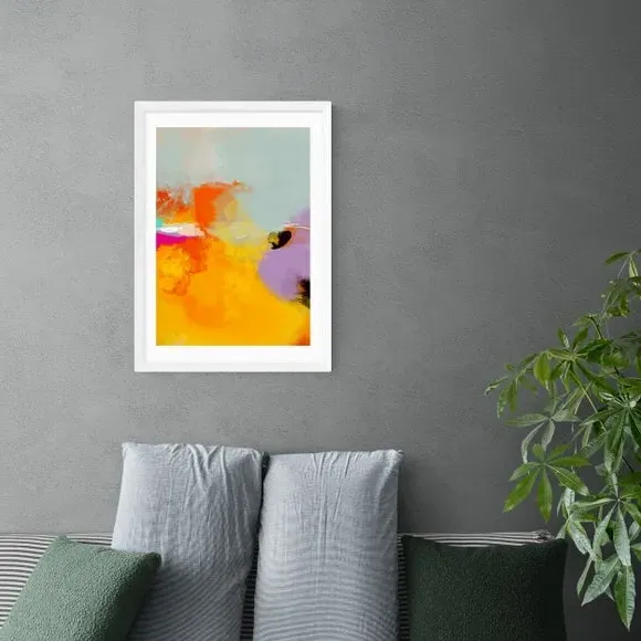 Yellow Blush III Framed Print - Orange