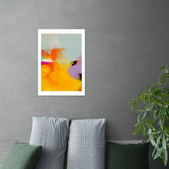 Yellow Blush III Framed Print - Orange image