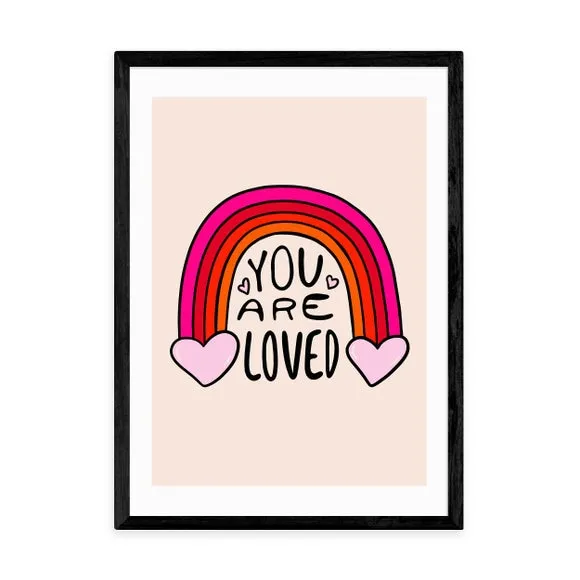 You Are Loved Wall Print - Multicolor