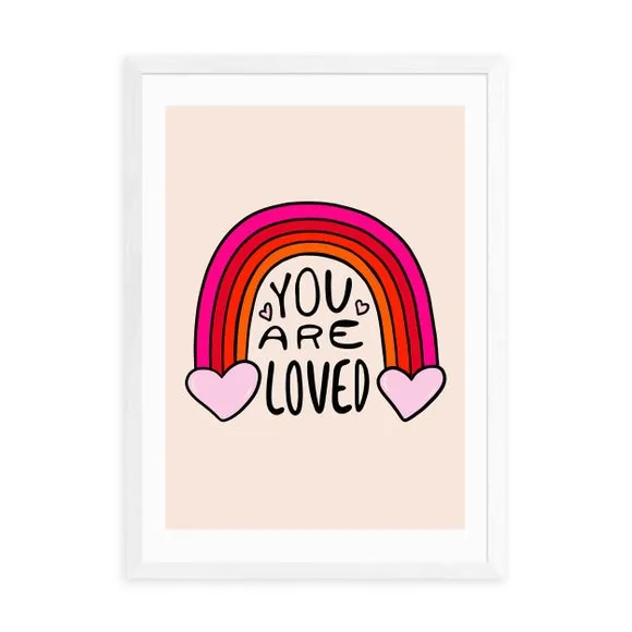 You Are Loved Wall Print - Multicolor