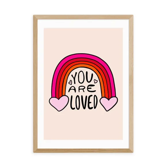 You Are Loved Wall Print - Multicolor